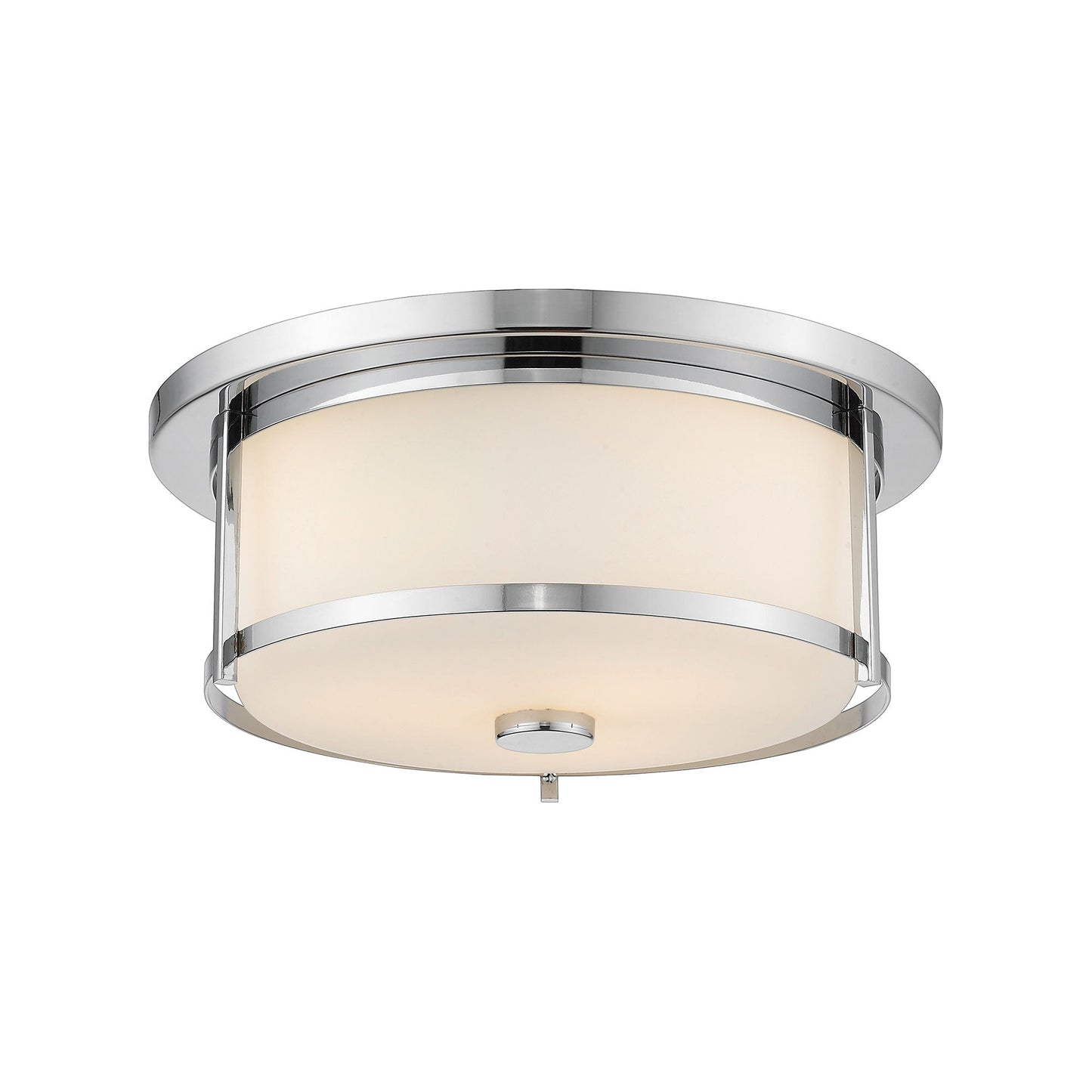 Savannah Flush Mount Ceiling Light in Chrome/Matte Opal (13.75-Inch).