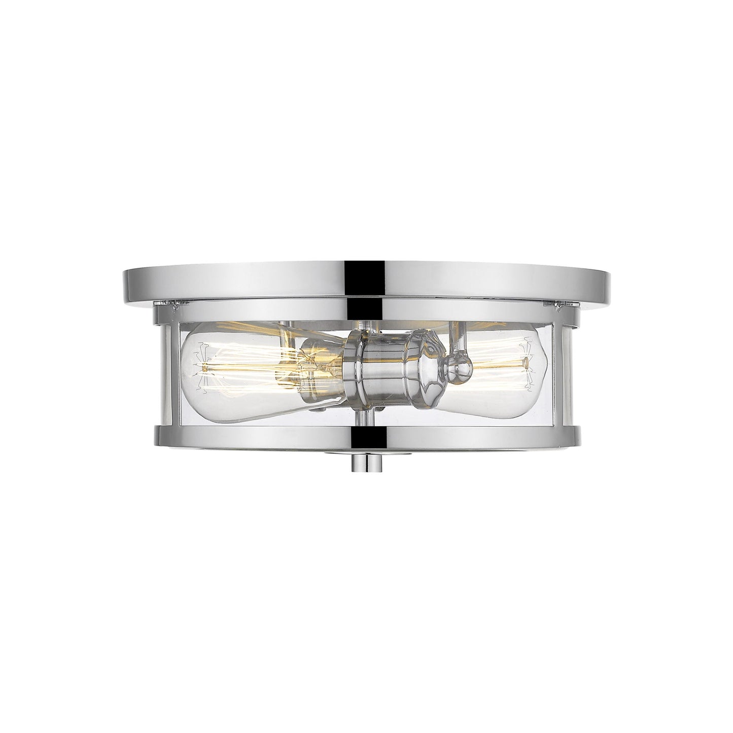 Savannah Flush Mount Ceiling Light in Chrome/Clear (11-Inch).
