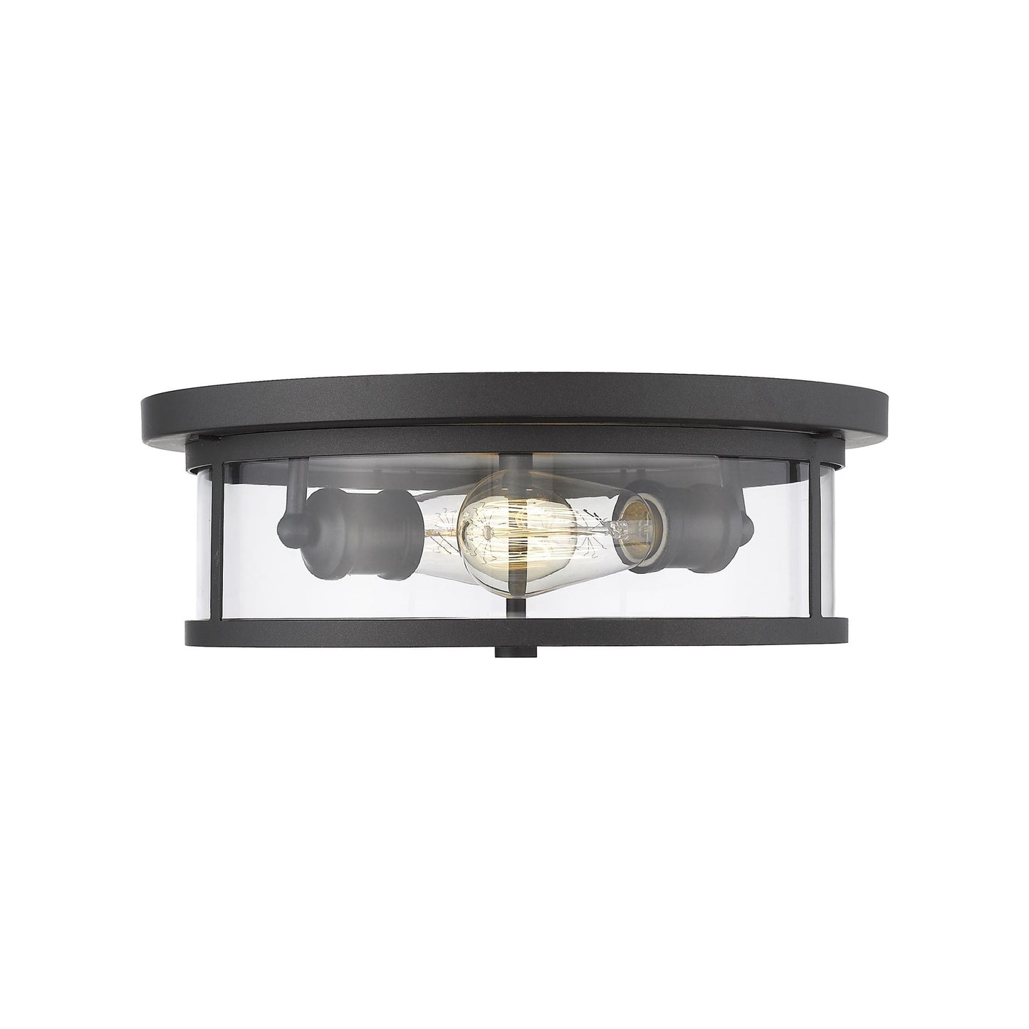 Savannah Flush Mount Ceiling Light in Bronze/Clear (13.75-Inch).