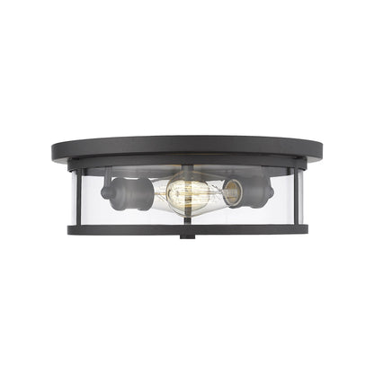 Savannah Flush Mount Ceiling Light in Bronze/Clear (13.75-Inch).