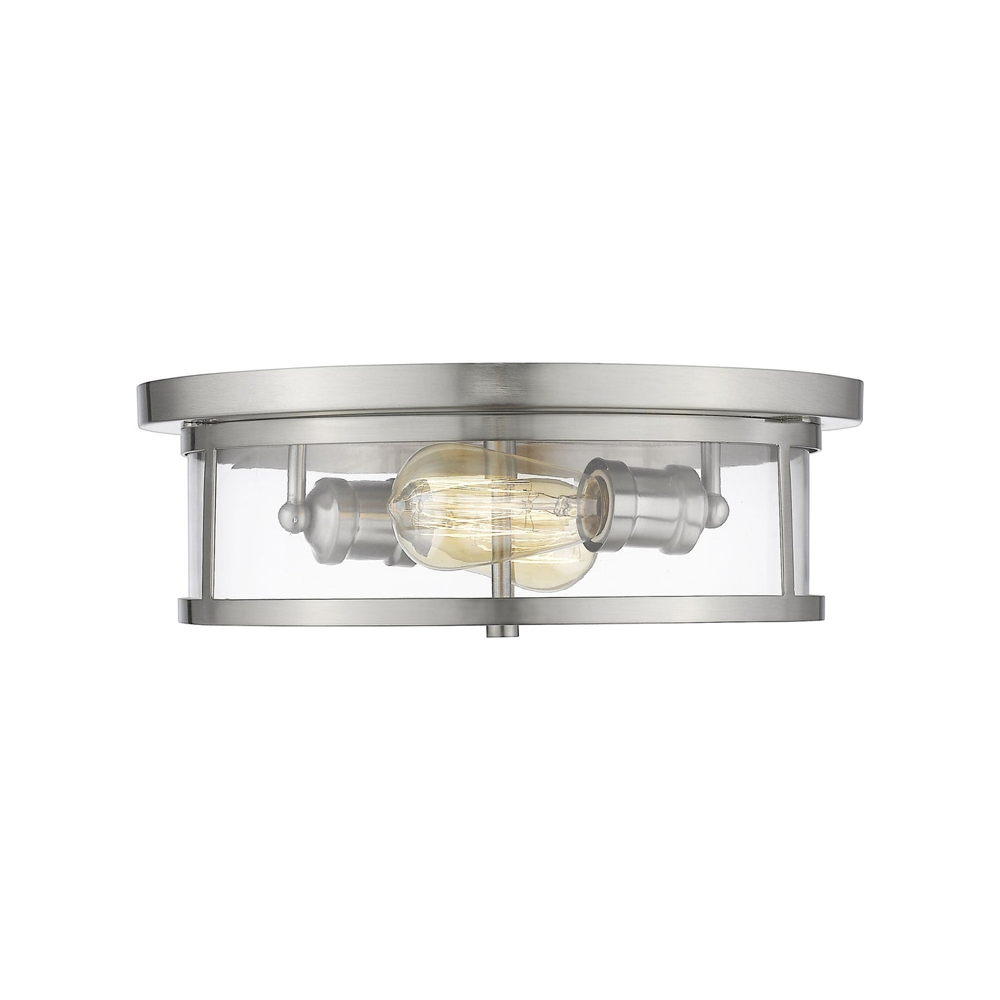 Savannah Flush Mount Ceiling Light in Brushed Nickel/Clear (13.75-Inch).