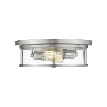 Savannah Flush Mount Ceiling Light in Brushed Nickel/Clear (13.75-Inch).