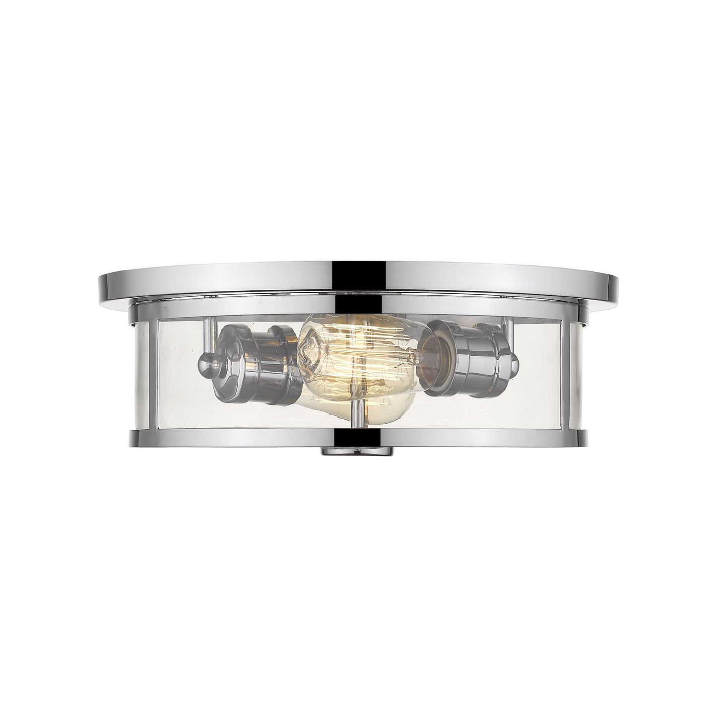 Savannah Flush Mount Ceiling Light in Chrome/Clear (13.75-Inch).