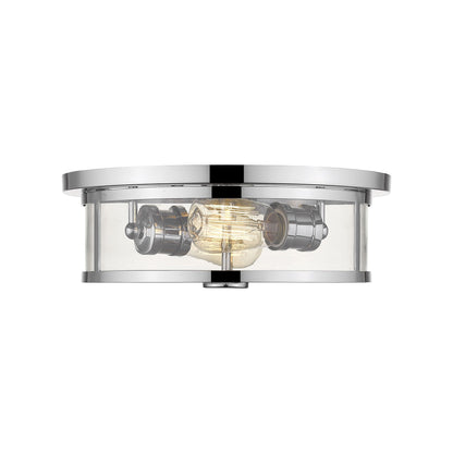 Savannah Flush Mount Ceiling Light in Chrome/Clear (13.75-Inch).