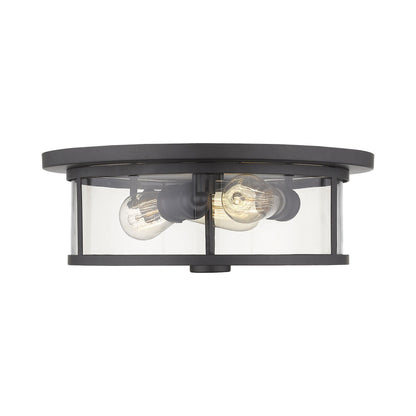 Savannah Flush Mount Ceiling Light in Bronze/Clear (15.75-Inch).