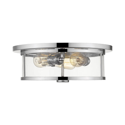 Savannah Flush Mount Ceiling Light in Chrome/Clear (15.75-Inch).