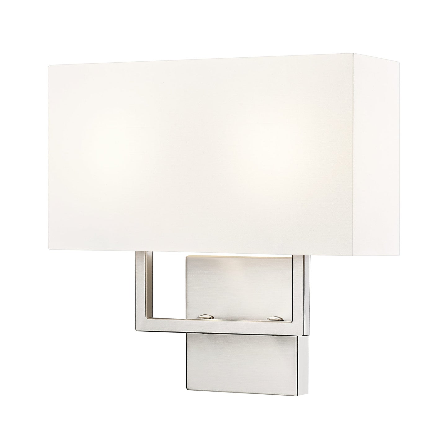 Saxon Double Arm Wall Light in Brushed Nickel.