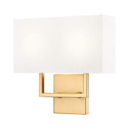 Saxon Double Arm Wall Light in Olde Brass.