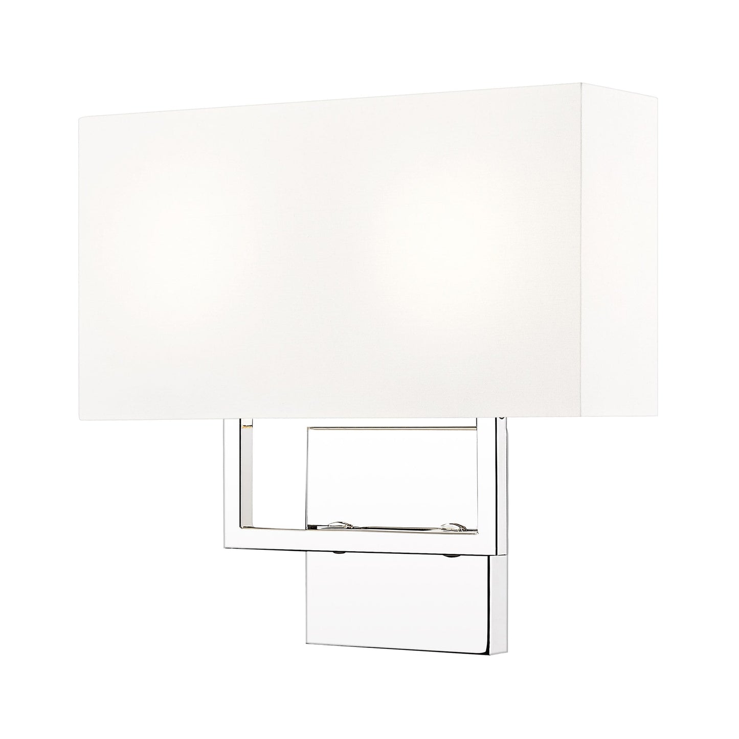 Saxon Double Arm Wall Light in Polished Nickel.