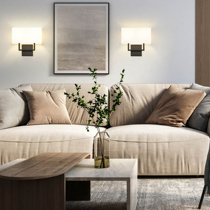 Saxon Double Arm Wall Light in living room.