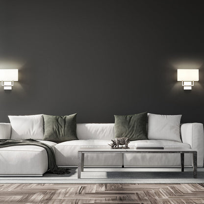 Saxon Double Arm Wall Light in living room.