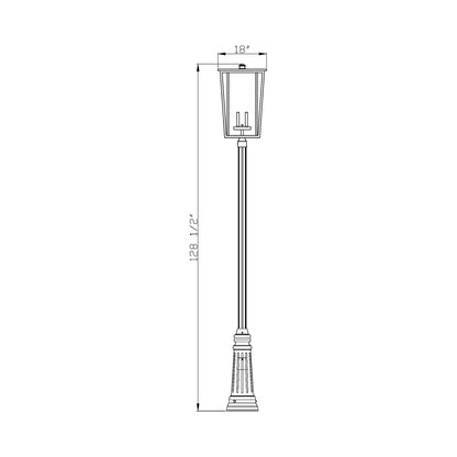 Seoul 511P Outdoor Post Light - line drawing.