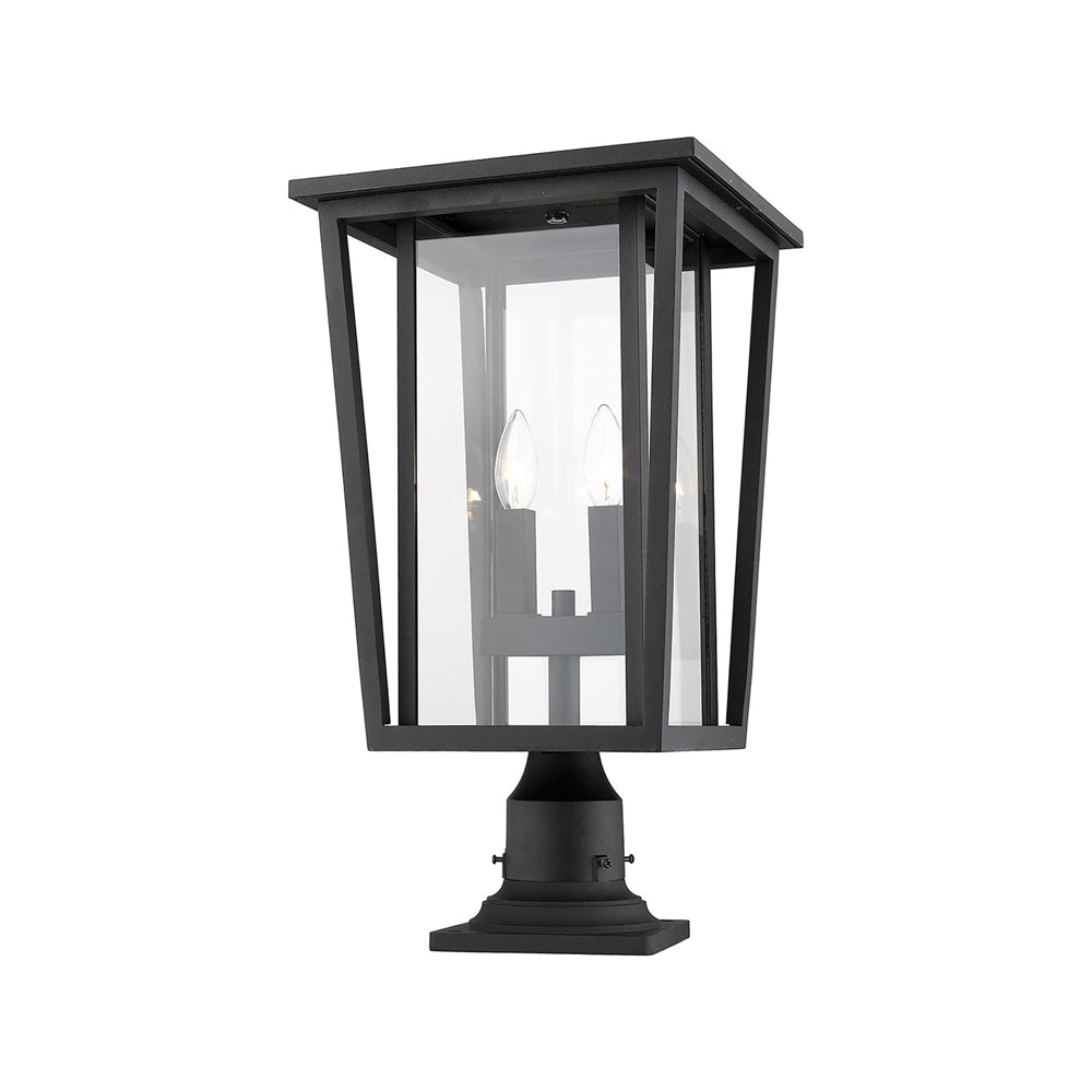 Seoul 533PM Outdoor Pier Mount Light in Black (21.75-Inch).