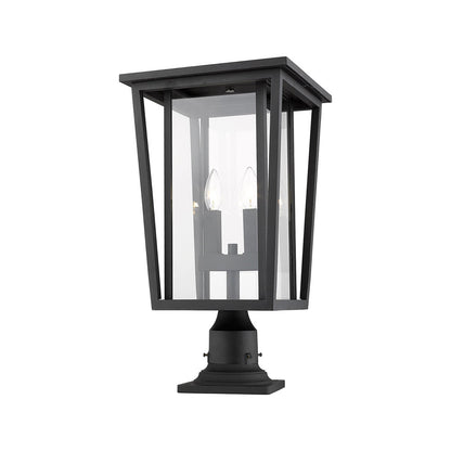 Seoul 533PM Outdoor Pier Mount Light in Black (21.75-Inch).