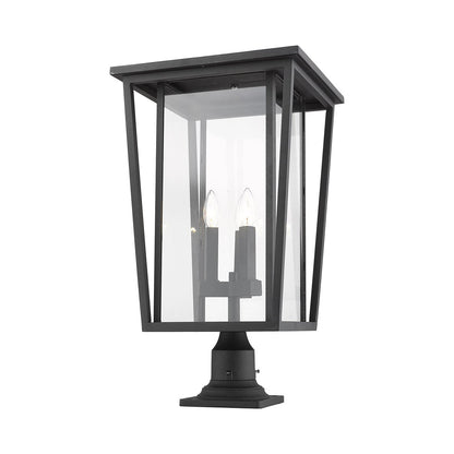Seoul 533PM Outdoor Pier Mount Light in Black (25.75-Inch).