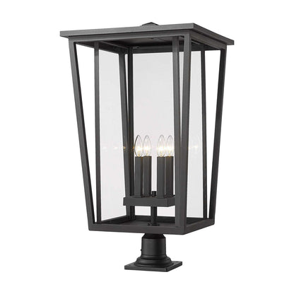 Seoul 533PM Outdoor Pier Mount Light in Black (32.63-Inch).