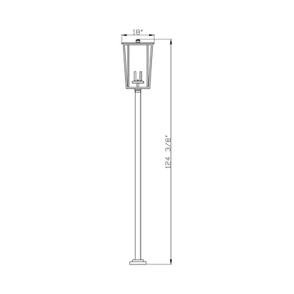 Seoul 536P Outdoor Post Light - line drawing.