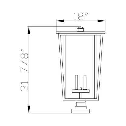 Seoul 571S Outdoor Pier Mount Light - line drawing.