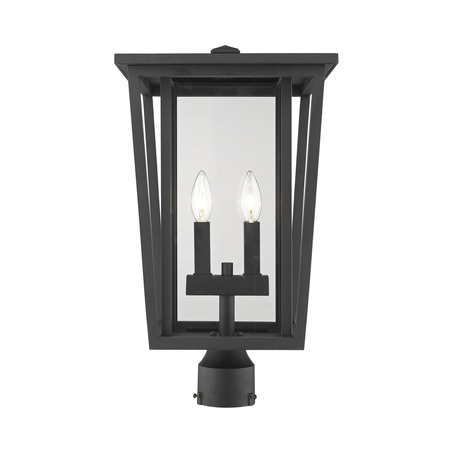 Seoul Outdoor Post Light in Black (2-Light).