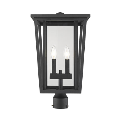 Seoul Outdoor Post Light in Black (2-Light).
