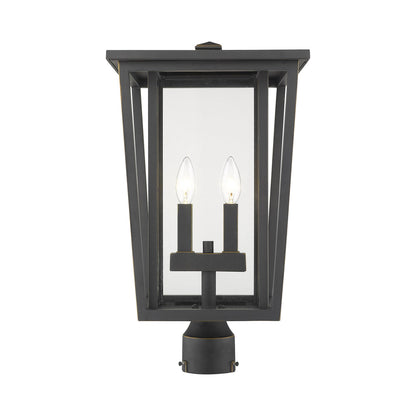 Seoul Outdoor Post Light in Oil Rubbed Bronze (2-Light).