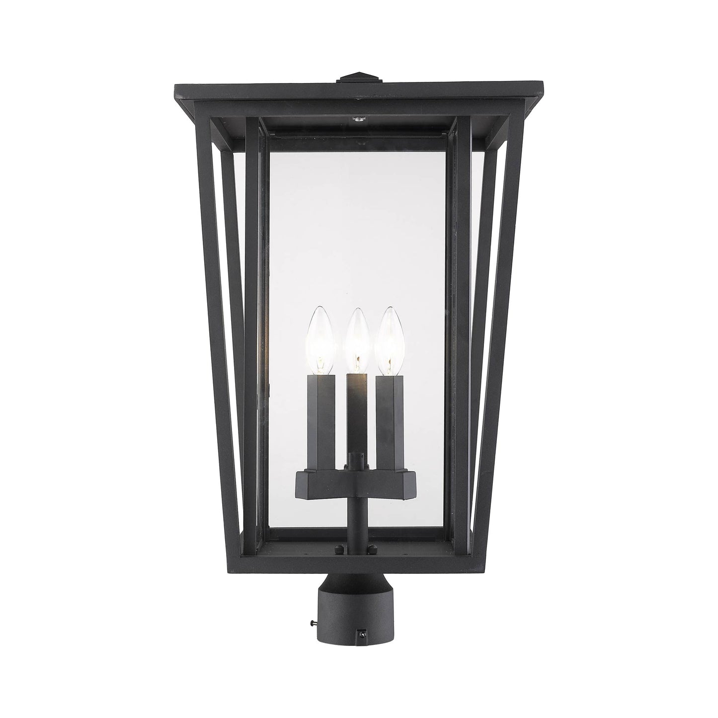 Seoul Outdoor Post Light in Black (3-Light).