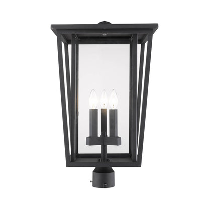 Seoul Outdoor Post Light in Black (3-Light).