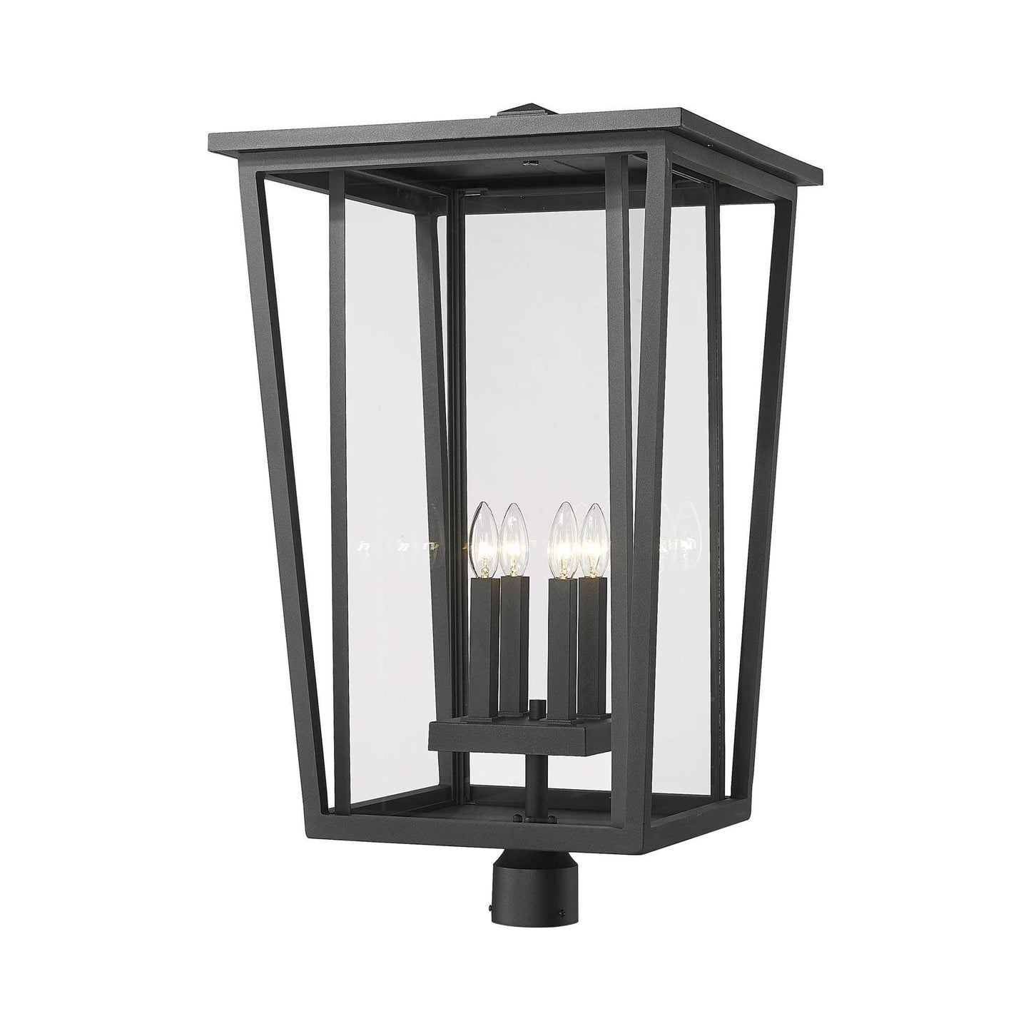 Seoul Outdoor Post Light in Black (4-Light).