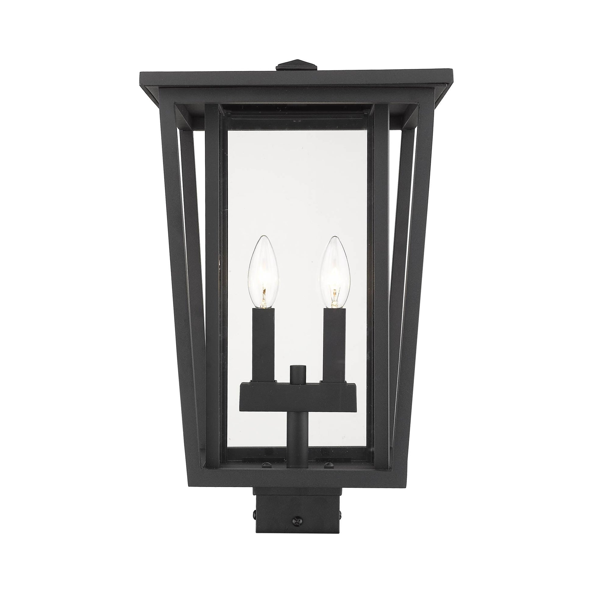 Seoul Outdoor Square Post Light in Black (2-Light).