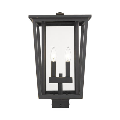 Seoul Outdoor Square Post Light in Oil Rubbed Bronze (2-Light).