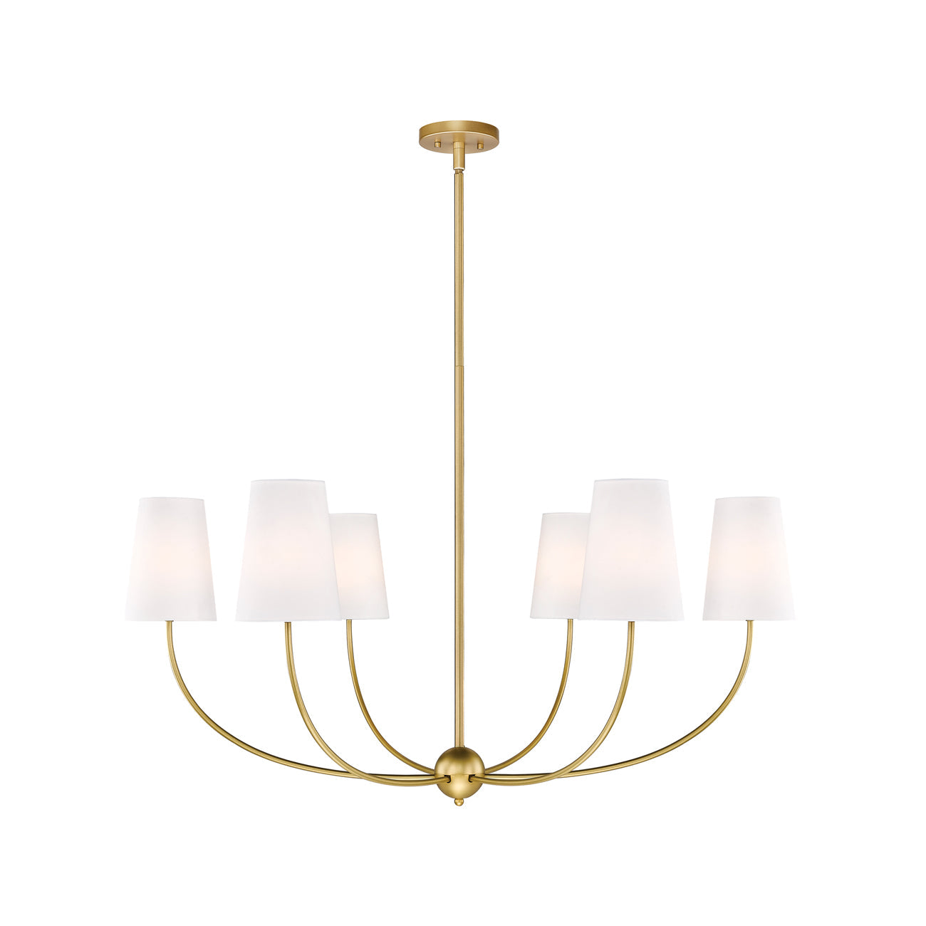 Shannon Chandelier in Rubbed Brass (42-Inch).