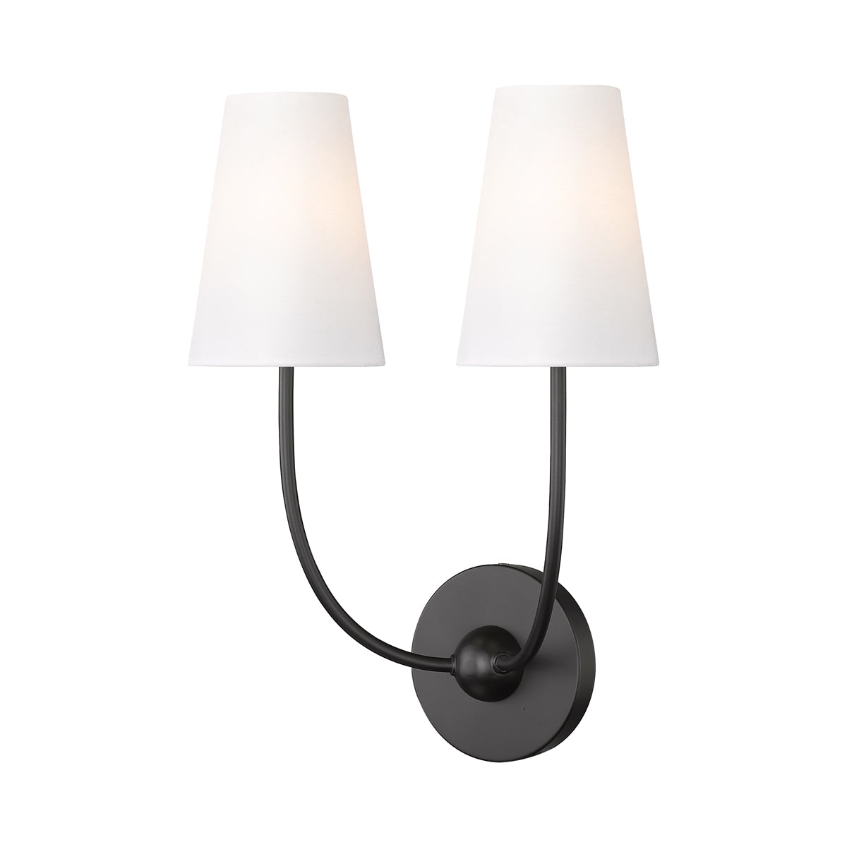 Shannon Wall Light in Matte Black (2-Light).