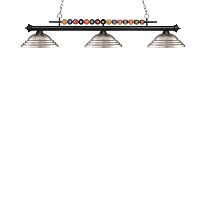 Shark Billiard Pendant Light in Matte Black/Brushed Nickel.