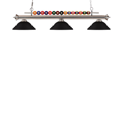 Shark Billiard Pendant Light in Brushed Nickel/Matte Black.