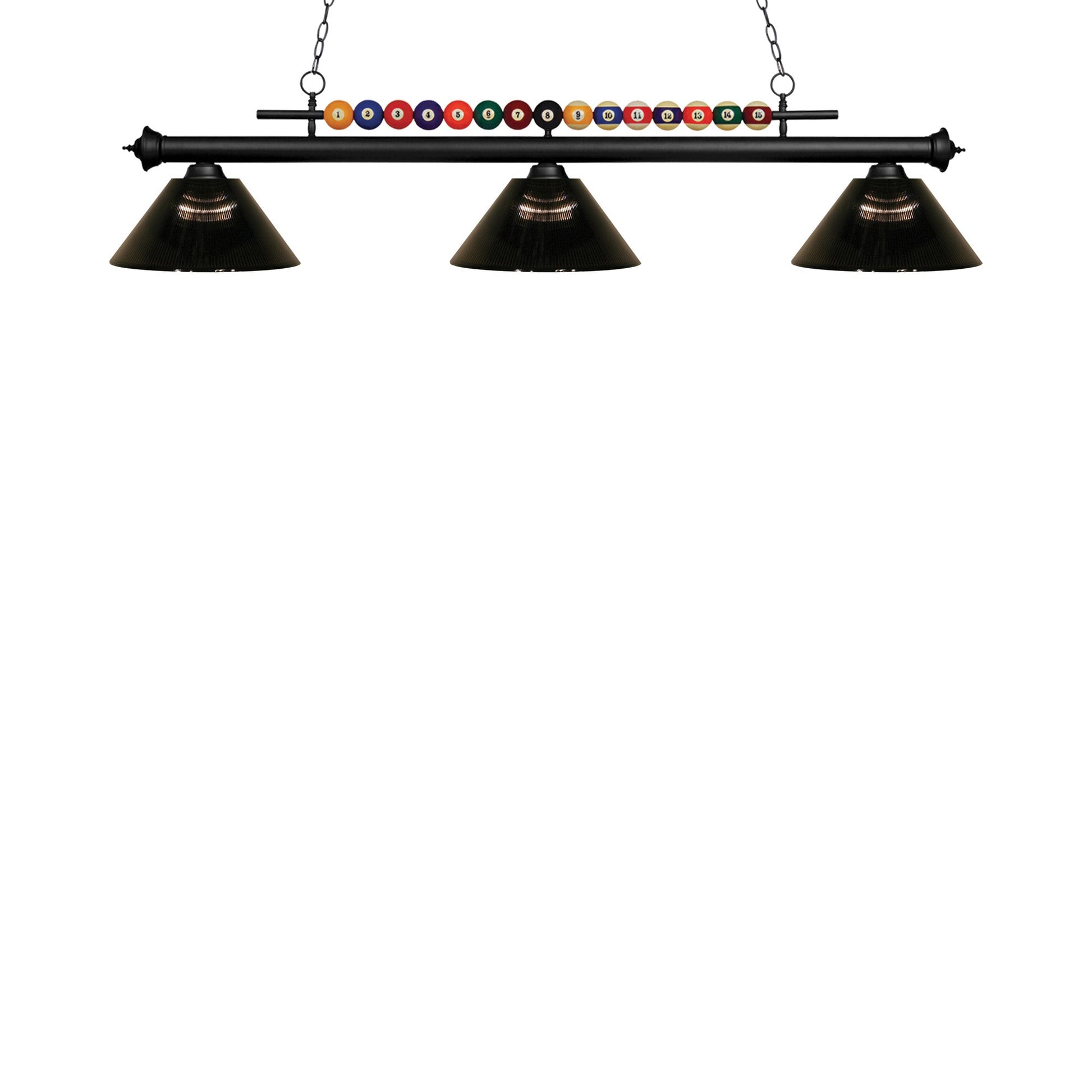 Shark Cone Billiard Pendant Light in Matte Black/Smoke.