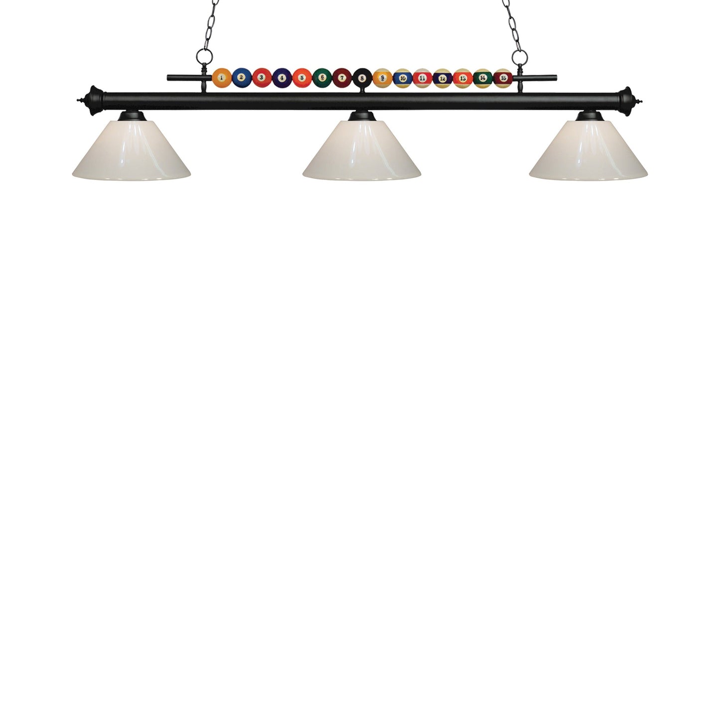 Shark Cone Billiard Pendant Light in Matte Black/White.