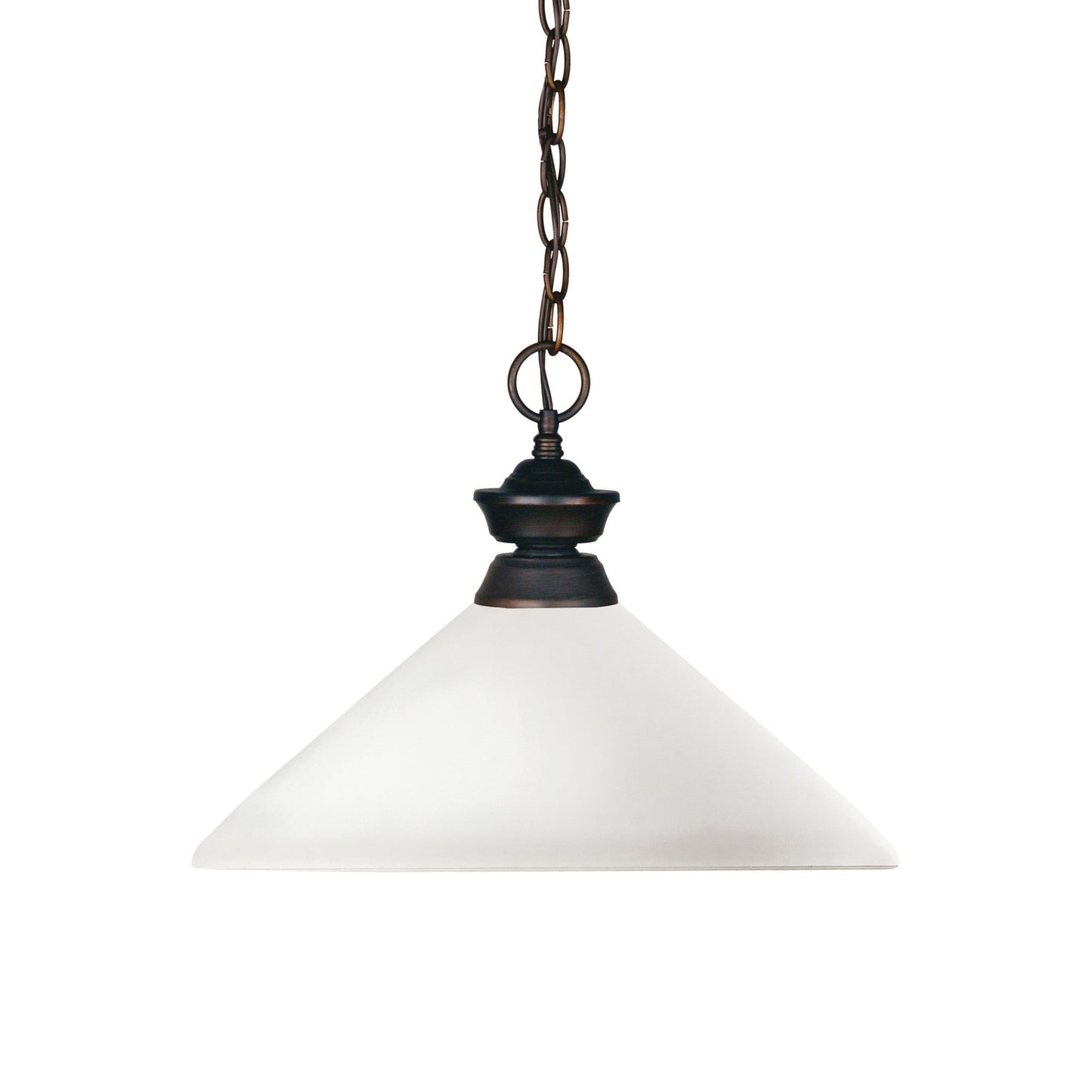 Shark Cone Pendant Light in Olde Bronze/Matte Opal.
