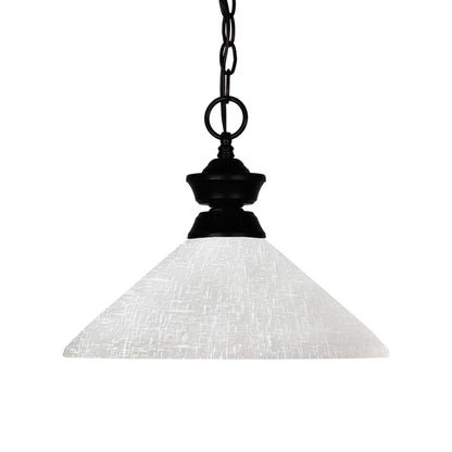Shark Cone Pendant Light in Matte Black/White Linen.
