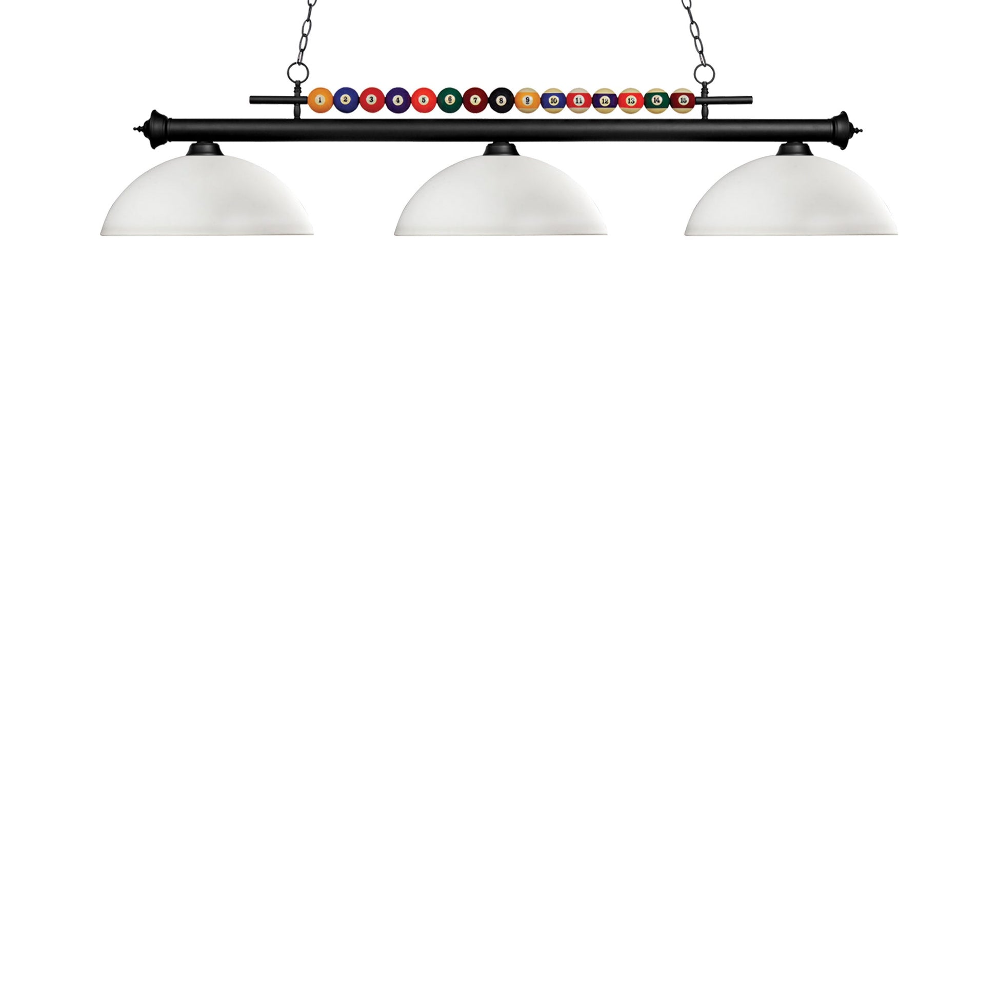 Shark Dome Billiard Pendant Light in Matte Black/Matte Opal.