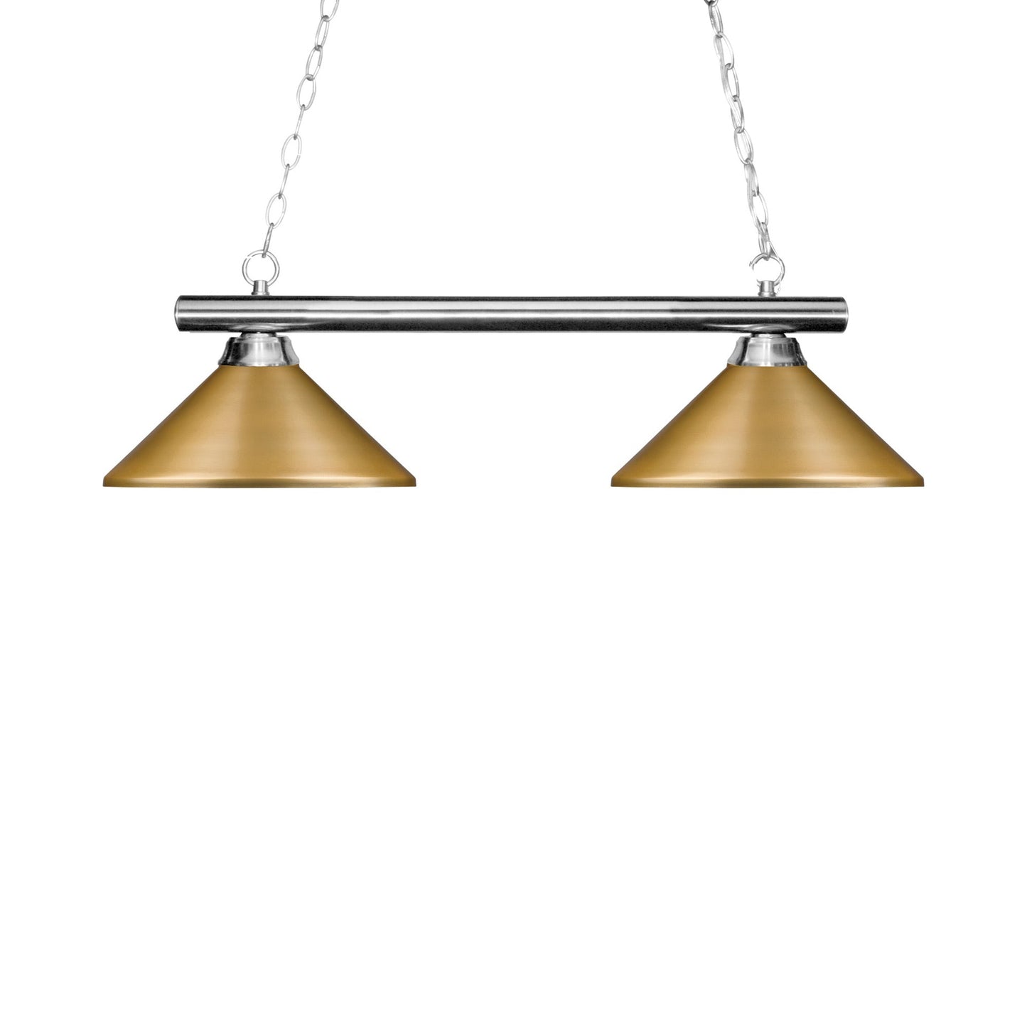 Sharp Shooter Billiard Pendant Light in Chrome/Satin Gold (2-Light).