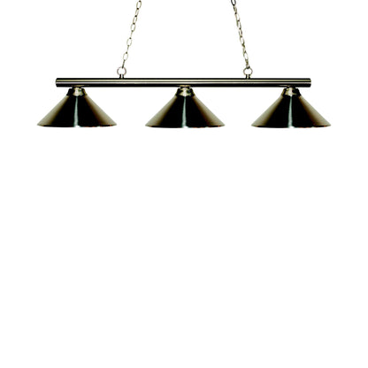 Sharp Shooter Billiard Pendant Light in Brushed Nickel/Brushed Nickel (3-Light).
