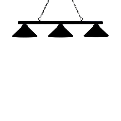 Sharp Shooter Billiard Pendant Light in Matte Black/Matte Black (3-Light).