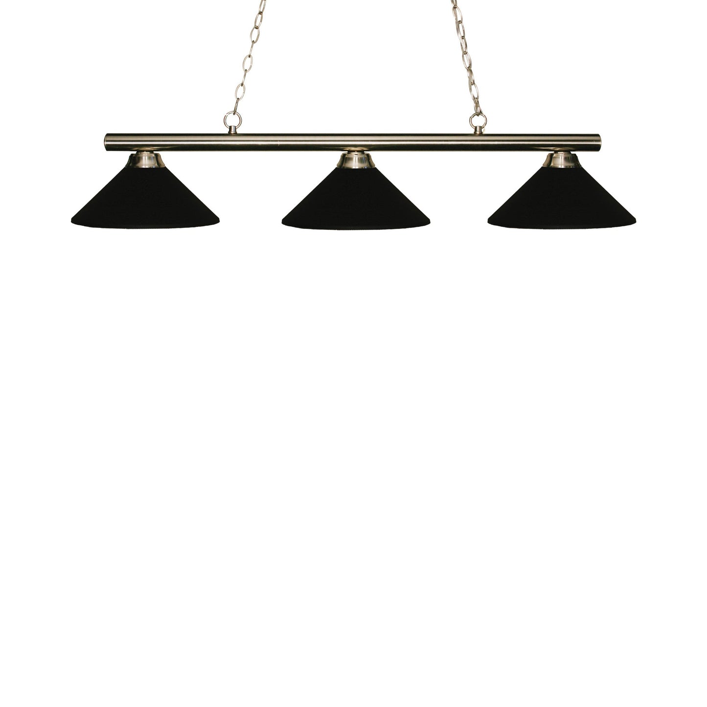 Sharp Shooter Billiard Pendant Light in Brushed Nickel/Matte Black  (3-Light).