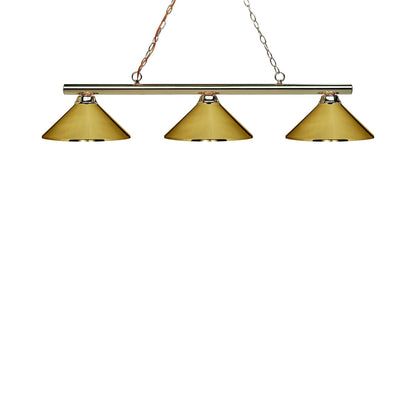 Sharp Shooter Billiard Pendant Light in Polished Brass/Polished Brass (3-Light).