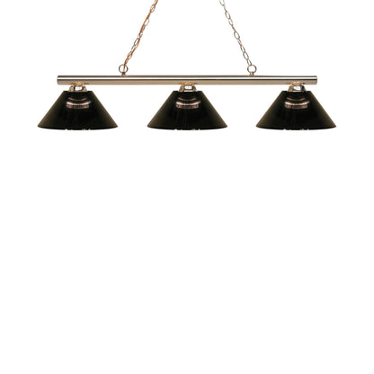Sharp Shooter Billiard Pendant Light in Polished Brass/Smoke (3-Light).