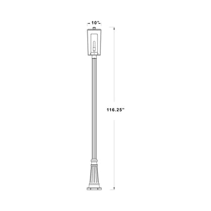 Sheridan 519P Outdoor Post Light - line drawing.