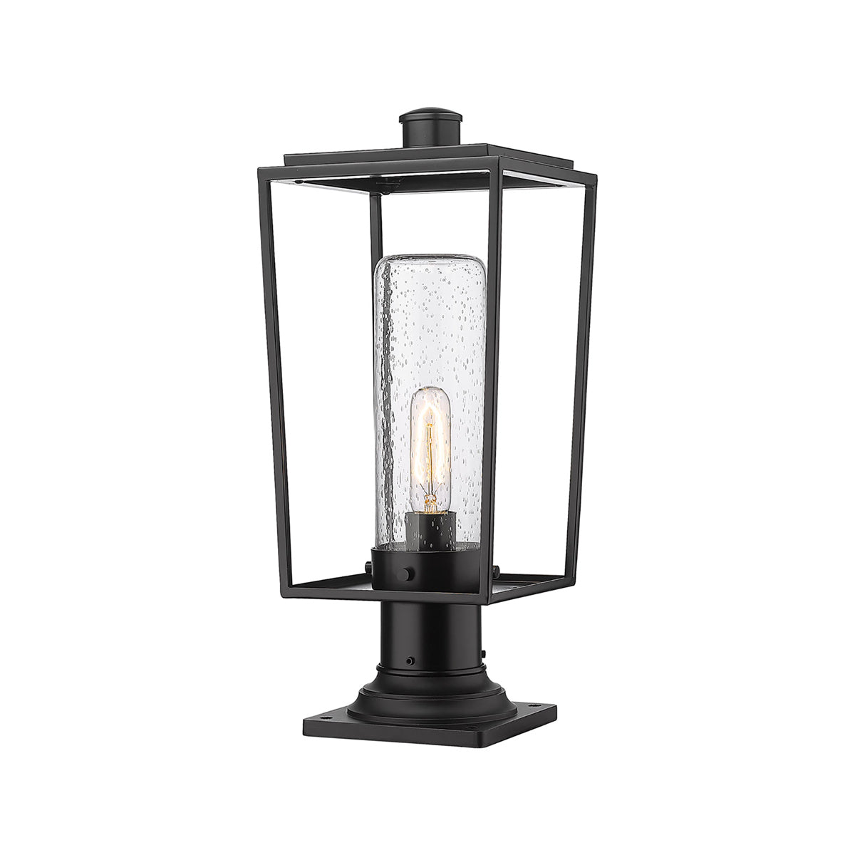 Sheridan 533PM Outdoor Pier Mount Light in Clear Seedy (19.25-Inch).