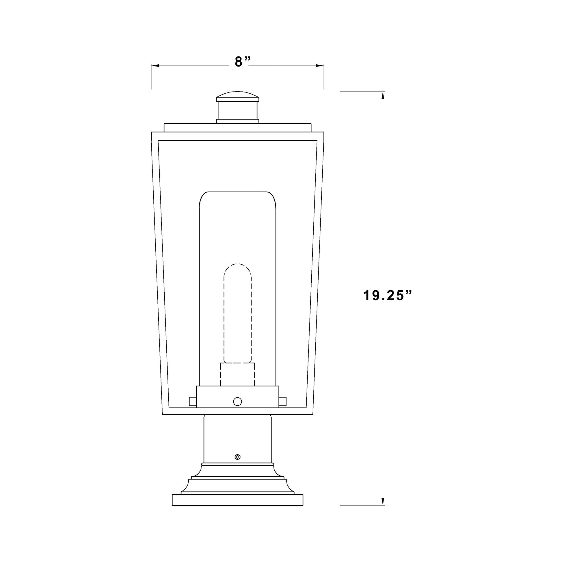 Sheridan 533PM Outdoor Pier Mount Light - line drawing.