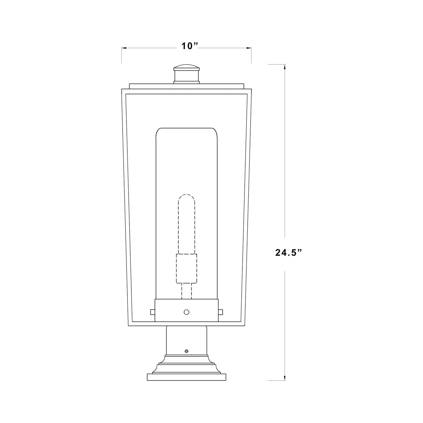 Sheridan 533PM Outdoor Pier Mount Light - line drawing.