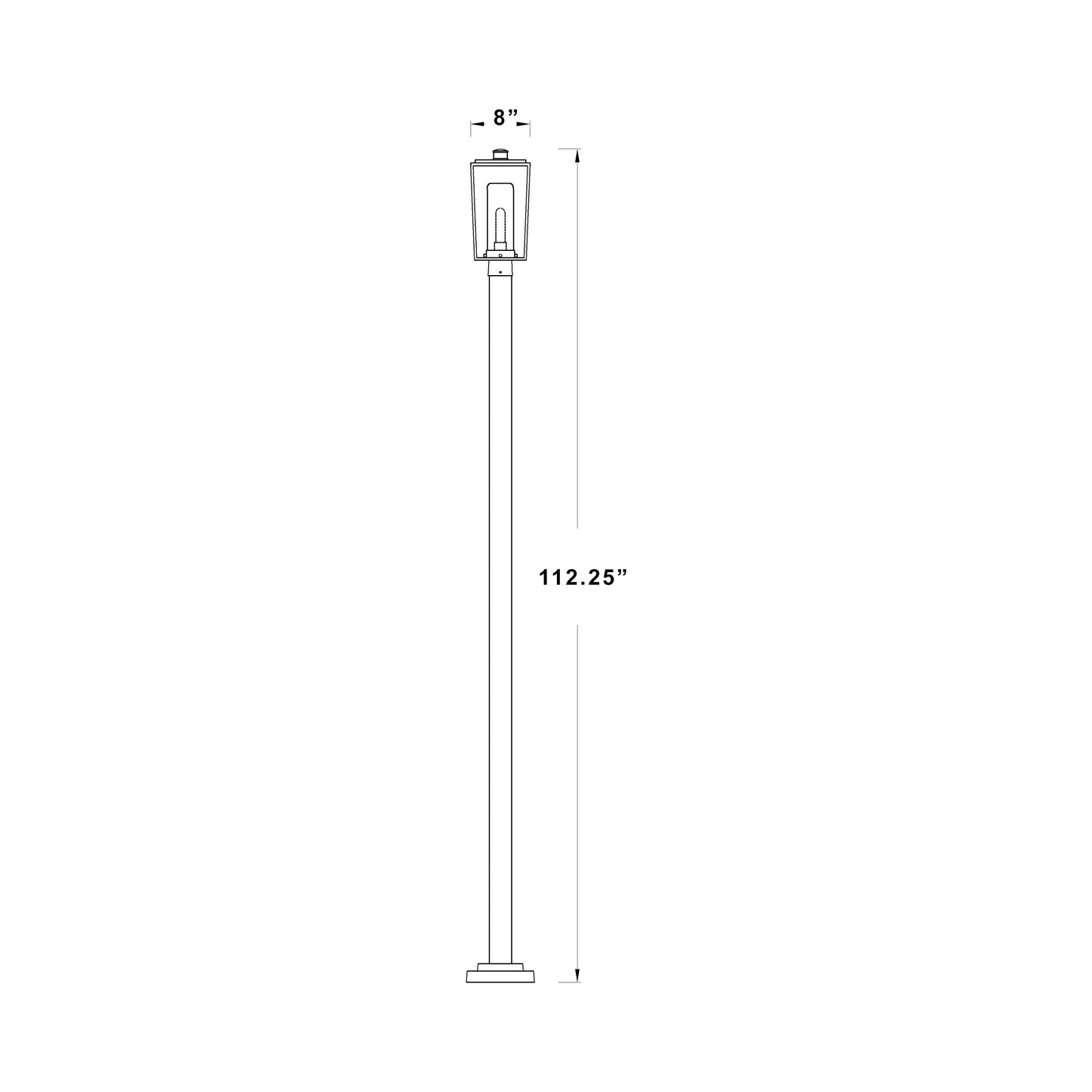Sheridan 536P Outdoor Post Light - line drawing.